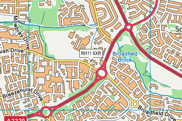 RH11 8XR map - OS VectorMap District (Ordnance Survey)