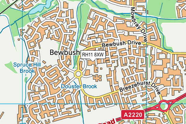 Bewbush Centre map (RH11 8XW) - OS VectorMap District (Ordnance Survey)