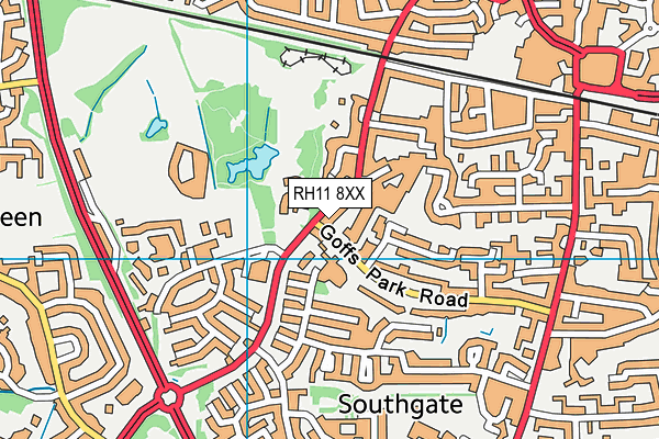 RH11 8XX map - OS VectorMap District (Ordnance Survey)