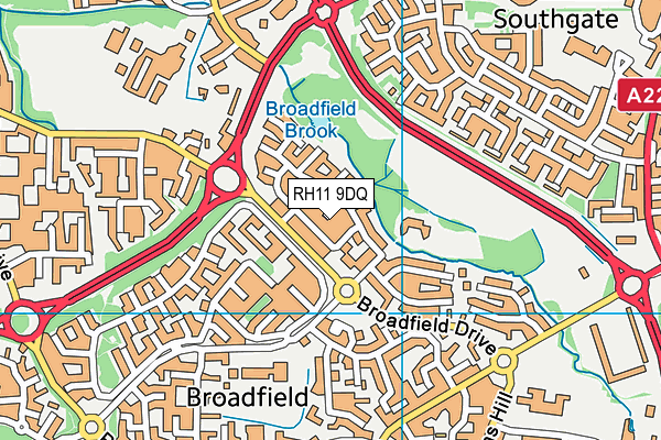 RH11 9DQ map - OS VectorMap District (Ordnance Survey)