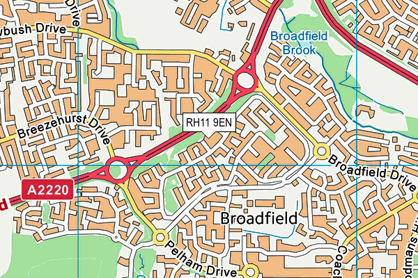 RH11 9EN map - OS VectorMap District (Ordnance Survey)