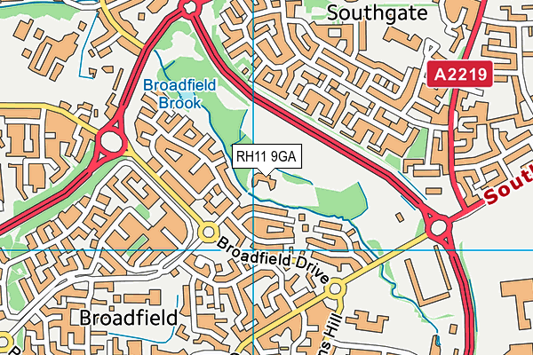 Broadfield Rathlin Road Playing Field map (RH11 9GA) - OS VectorMap District (Ordnance Survey)