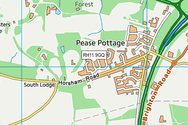 RH11 9GQ map - OS VectorMap District (Ordnance Survey)