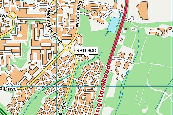 RH11 9QQ map - OS VectorMap District (Ordnance Survey)