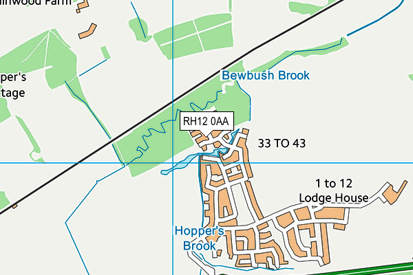 RH12 0AA map - OS VectorMap District (Ordnance Survey)