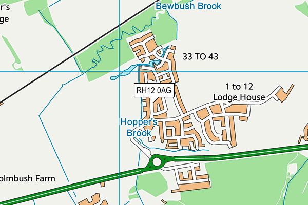 RH12 0AG map - OS VectorMap District (Ordnance Survey)