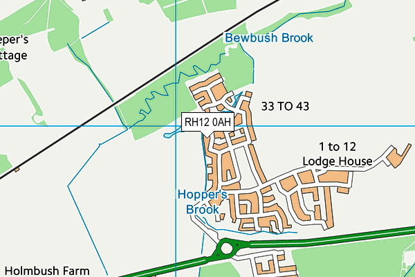 RH12 0AH map - OS VectorMap District (Ordnance Survey)