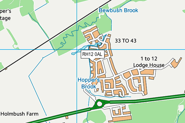 RH12 0AL map - OS VectorMap District (Ordnance Survey)