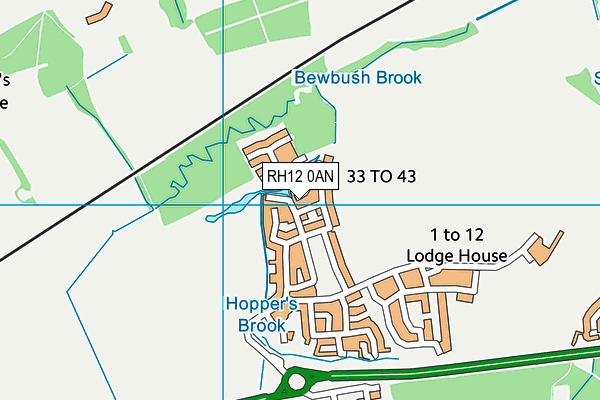 RH12 0AN map - OS VectorMap District (Ordnance Survey)