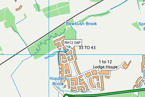 RH12 0AP map - OS VectorMap District (Ordnance Survey)