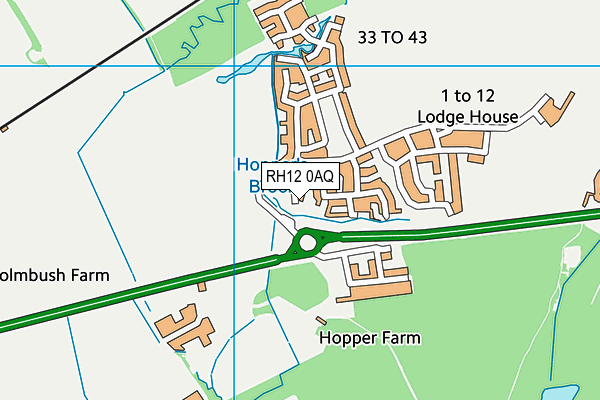 RH12 0AQ map - OS VectorMap District (Ordnance Survey)