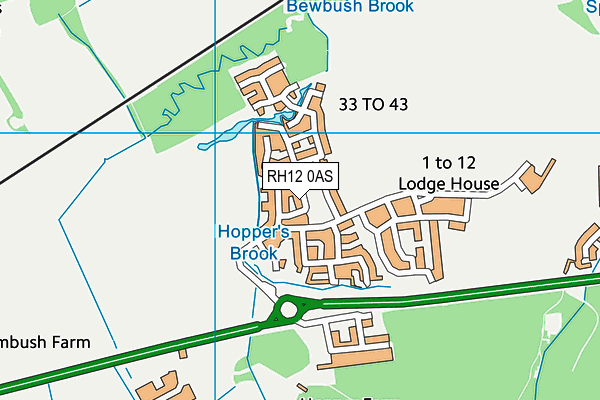 RH12 0AS map - OS VectorMap District (Ordnance Survey)