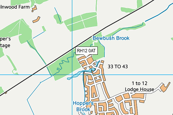 RH12 0AT map - OS VectorMap District (Ordnance Survey)