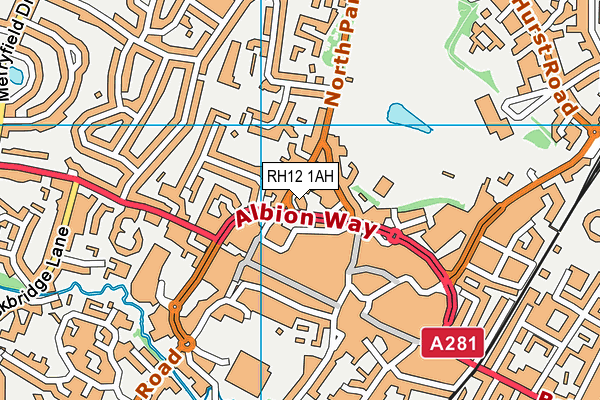 The Gym Group (Horsham) map (RH12 1AH) - OS VectorMap District (Ordnance Survey)