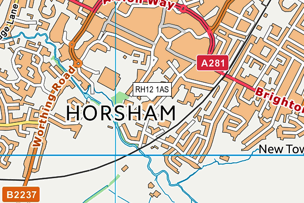 RH12 1AS map - OS VectorMap District (Ordnance Survey)