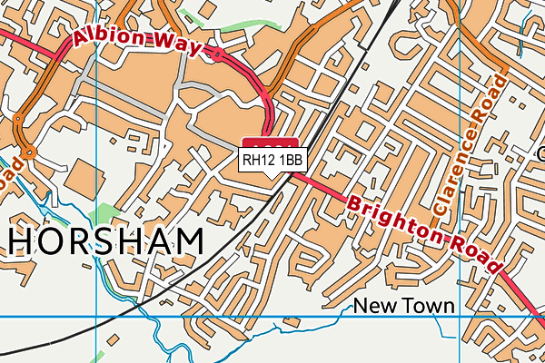 RH12 1BB map - OS VectorMap District (Ordnance Survey)