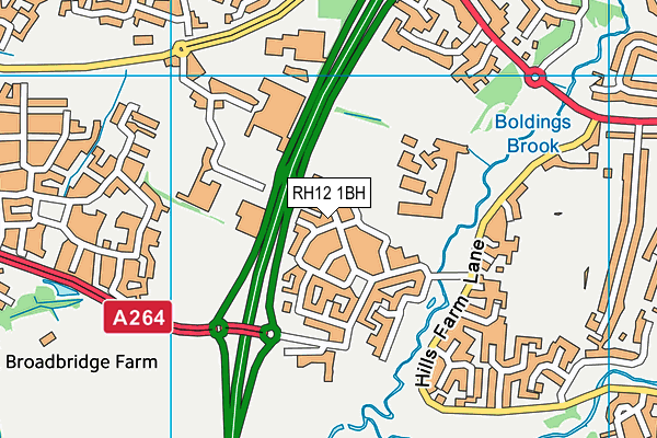 RH12 1BH map - OS VectorMap District (Ordnance Survey)