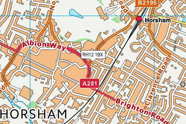 RH12 1BX map - OS VectorMap District (Ordnance Survey)