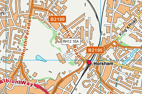 RH12 1EA map - OS VectorMap District (Ordnance Survey)