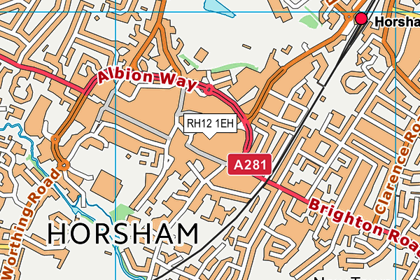 RH12 1EH map - OS VectorMap District (Ordnance Survey)