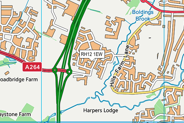 RH12 1EW map - OS VectorMap District (Ordnance Survey)