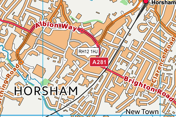 RH12 1HJ map - OS VectorMap District (Ordnance Survey)