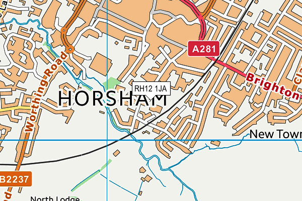 RH12 1JA map - OS VectorMap District (Ordnance Survey)