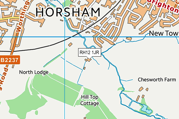 RH12 1JR map - OS VectorMap District (Ordnance Survey)