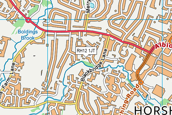 RH12 1JT map - OS VectorMap District (Ordnance Survey)