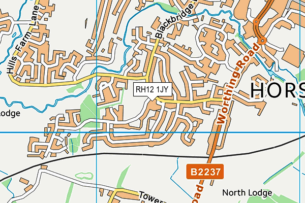 RH12 1JY map - OS VectorMap District (Ordnance Survey)