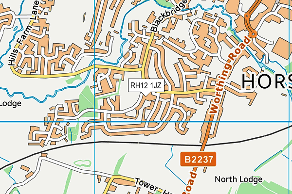 RH12 1JZ map - OS VectorMap District (Ordnance Survey)