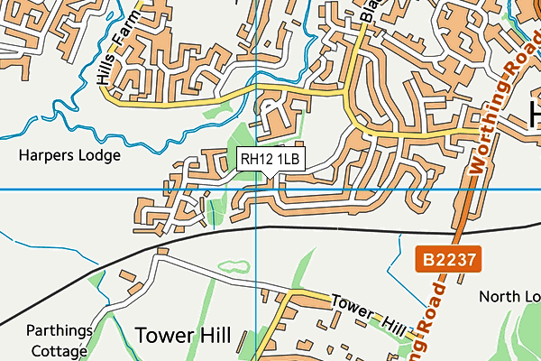 RH12 1LB map - OS VectorMap District (Ordnance Survey)