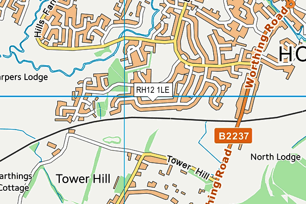RH12 1LE map - OS VectorMap District (Ordnance Survey)