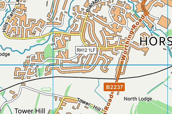 RH12 1LF map - OS VectorMap District (Ordnance Survey)