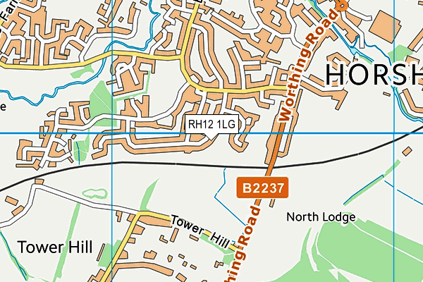 RH12 1LG map - OS VectorMap District (Ordnance Survey)