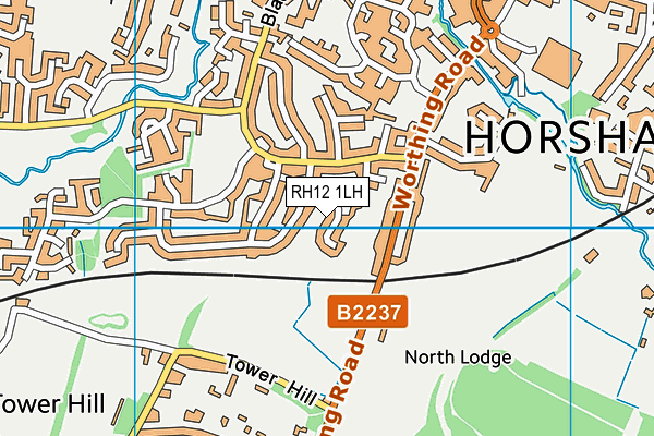 RH12 1LH map - OS VectorMap District (Ordnance Survey)