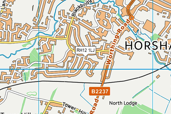 RH12 1LJ map - OS VectorMap District (Ordnance Survey)