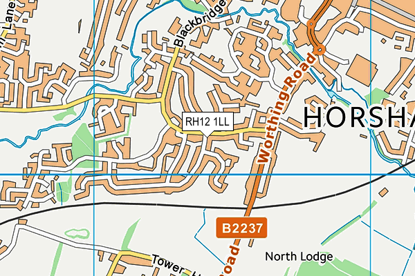 RH12 1LL map - OS VectorMap District (Ordnance Survey)