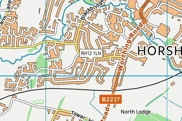 RH12 1LN map - OS VectorMap District (Ordnance Survey)