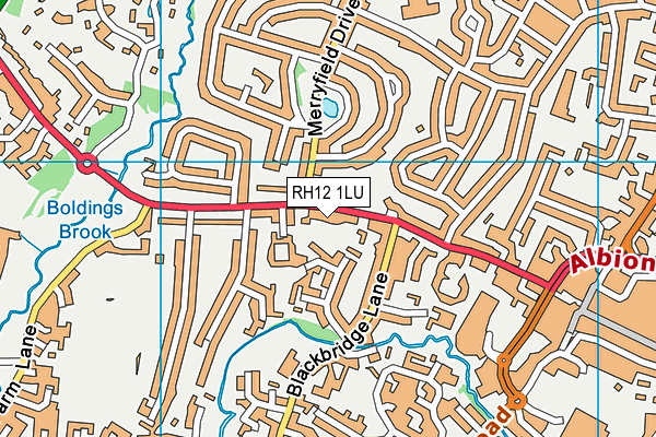 RH12 1LU map - OS VectorMap District (Ordnance Survey)