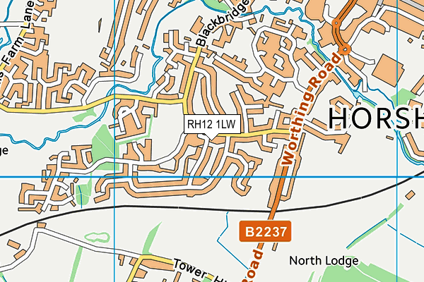 RH12 1LW map - OS VectorMap District (Ordnance Survey)