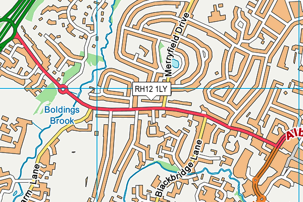RH12 1LY map - OS VectorMap District (Ordnance Survey)