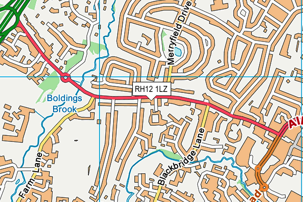 RH12 1LZ map - OS VectorMap District (Ordnance Survey)