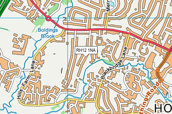 RH12 1NA map - OS VectorMap District (Ordnance Survey)