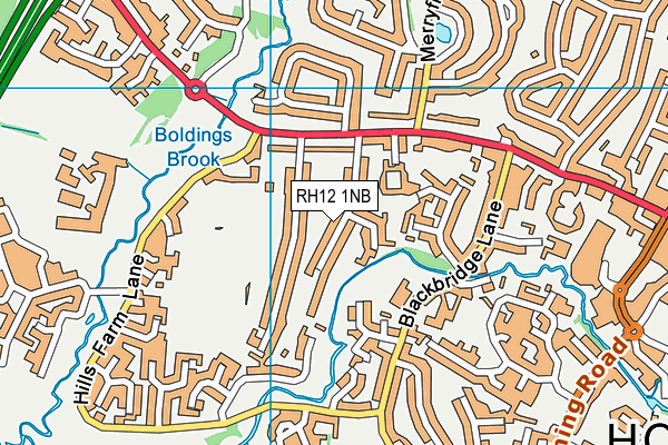 RH12 1NB map - OS VectorMap District (Ordnance Survey)