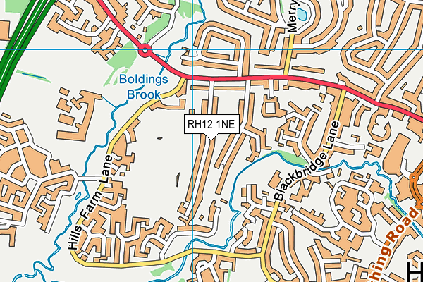 RH12 1NE map - OS VectorMap District (Ordnance Survey)