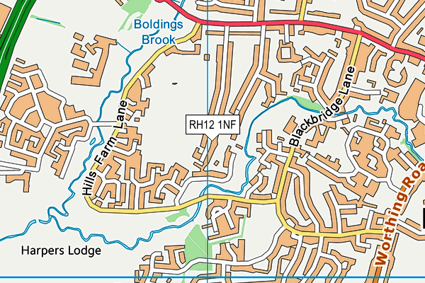 RH12 1NF map - OS VectorMap District (Ordnance Survey)