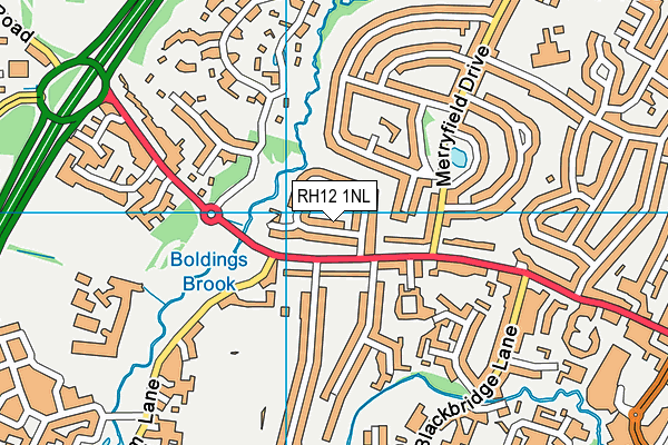RH12 1NL map - OS VectorMap District (Ordnance Survey)