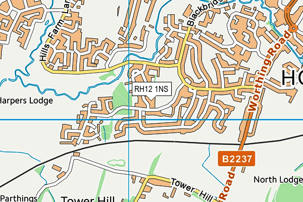 RH12 1NS map - OS VectorMap District (Ordnance Survey)