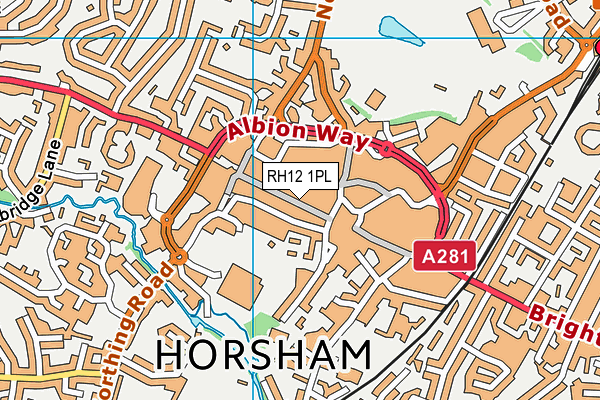 RH12 1PL map - OS VectorMap District (Ordnance Survey)